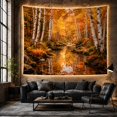 thumbnail image 6 of Winding Stream with Golden Birch Trees in Autumn, Serene Rustic for Nature Lovers, Canvas Wall Decor, Housewarming Gift, Tapestry Wall Hanging for Living Room and Bedroom, 6 of 7