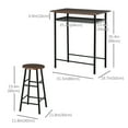 thumbnail image 3 of HOMCOM 3 Piece Counter Height Table Chair Set with Table, 2 Matching Stools, 3 of 10