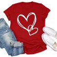 thumbnail image 2 of Valentine Shirts For Women Women Love Heart Valentines Day Tops 3/4 Sleeve Shirts Blouses Funny Cute Graphic T Shirt Casual Clothing 2026 10-Red S, 2 of 5
