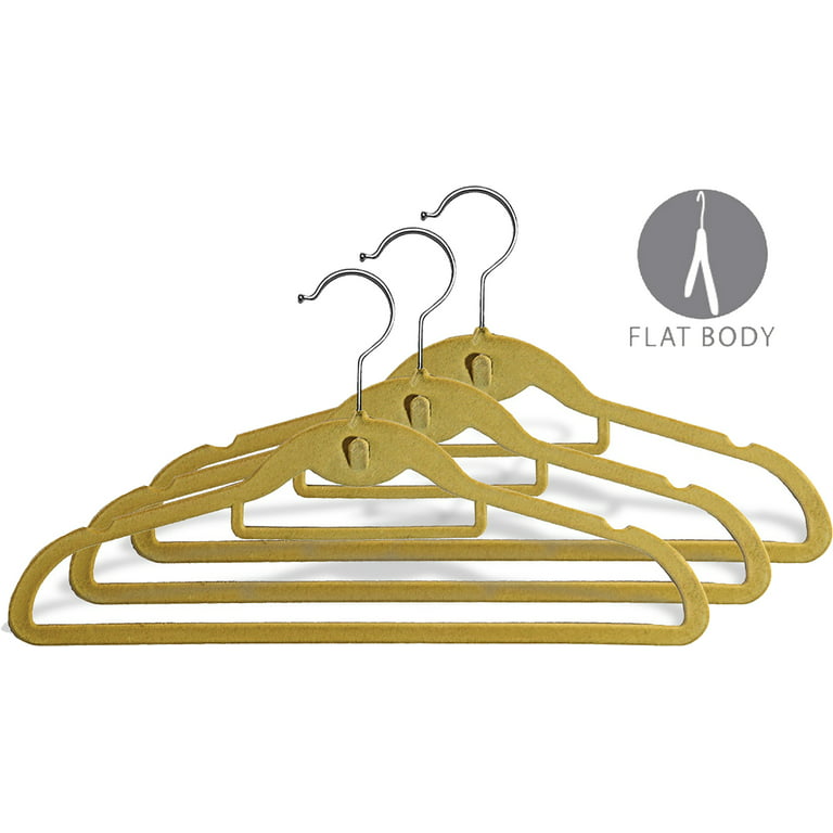 50 Pack Cascading Velvet Hangers with Chrome Hooks Ultra Thin No Slip  Clothes Hangers, Beige