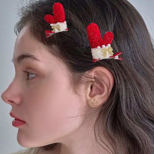 Puntoco Pinzas para el cabello navideñas Pinzas para el cabello lindas para niñas Pinzas para niñas y pinzas para flequillo con sentido invernal Tarjetas para el cabello navideñas Tocados