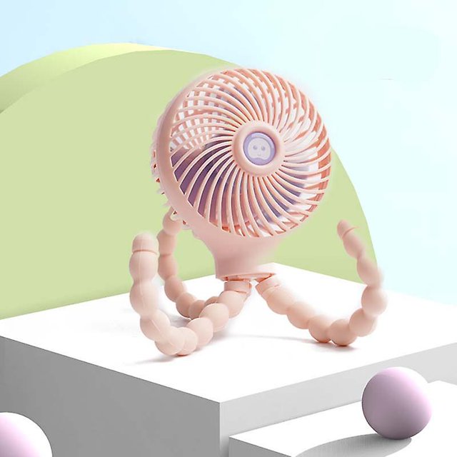 Mini ventilador de mano para cochecito de bebé, soporte de refrigeración de pulpo recargable, ventilador-rosa- Teléfono móvil Teléfono móvil Accesorios para teléfonos móviles
