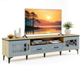 thumbnail image 1 of Costway 71" TV Stand for TVs up to 80" with Open Compartment Side Cabinets & Drawers Beige, 1 of 10