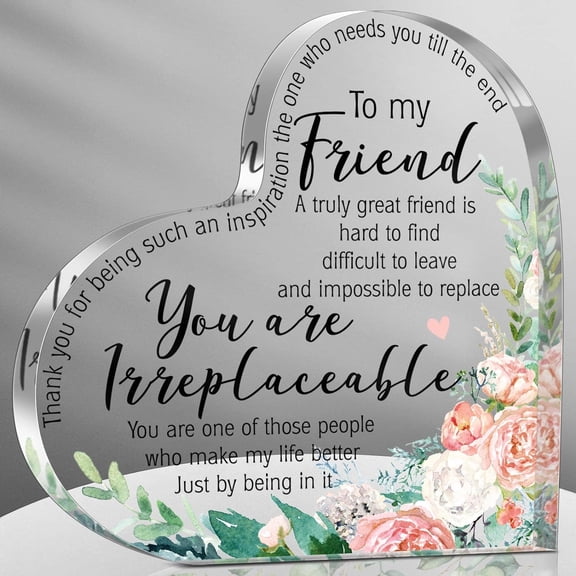 Friends Gifts for Women Friendship Bestie Plaque for Female Best Sunflower Flower Sister Gift Christmas Birthday Thank You Gift for Women Acrylic Friendship(Vintage Style)