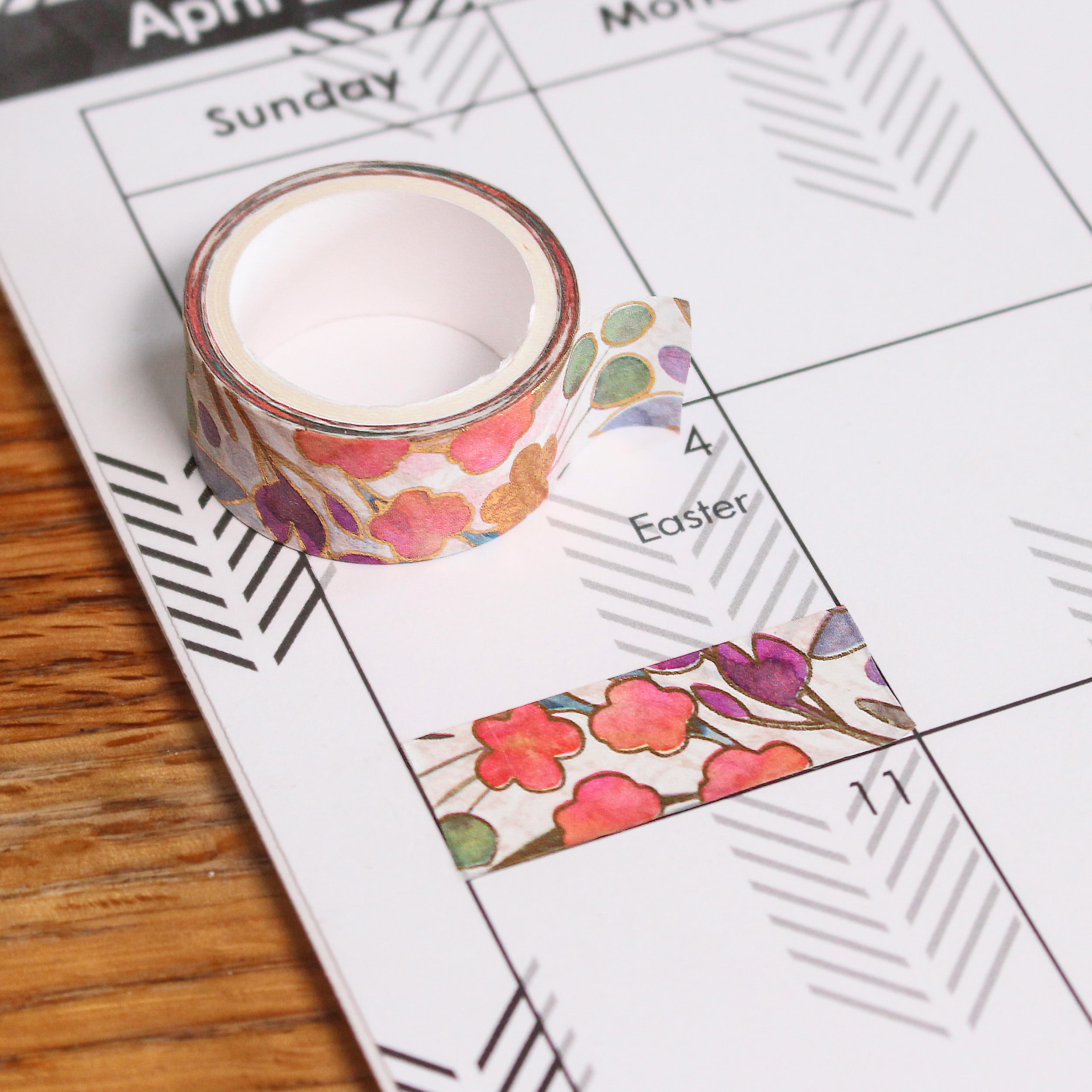 Craftybook Washi Tape Set - 18pc Floral Aesthetic Washi Tape for Journaling