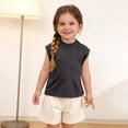 thumbnail image 2 of Curuila Kids Girls Boys Tops Sleeveless Vest Solid Color Crew Neck Comfortnable Tee Dark Gray Size 2-3 Years, 2 of 4
