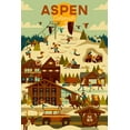 thumbnail image 3 of Aspen, Colorado, Ski Resort Geometric (100% Cotton Canvas Reusable Tote Bag), 3 of 3