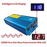 Control Pure Sine Wave Output - iPowerBingo Digital Display PURE SINE WAVE POWER INVERTER Converter 1500W 3000W MAX DC 12V To AC 110V CAMPING