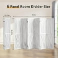 thumbnail image 6 of 6 Panel Pegboard Room Divider, 5.6Ft Pegboard Display Folding Privacy Screens, Wood Room Divider Peg Board Display Freestanding for Trade Show Craft Show Home Wall Organizer, Retro White, 6 of 18