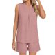 thumbnail image 2 of Camiseta de Manga Corta con Cuello en V para Mujeres con Pantalones Cortos de Bolsillo, Pantalones Casuales Y el Conjunto Superior para las Mujeres, 2 of 5