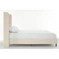 thumbnail image 5 of King Size Upholstered Platform Bed Frame with 54" Tall Wingback Headboard, Chenille Fabric, Strong Wood Slats Support, No Box Spring Needed, 1000LBS Capacity, Easy Assembly, Ivory, 5 of 8
