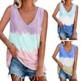 thumbnail image 3 of LAST CLANCE SALE! Tank Tops for Women, Womens Summer Sling O Neck Tie Dye Print Casual Loose Tops Sleeveless Blouses, Purple, S, 3 of 6