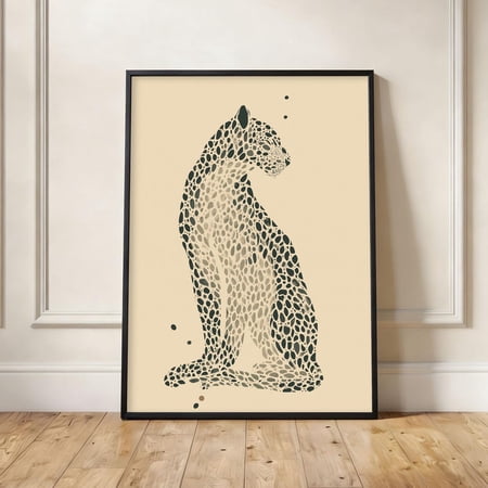 Leopard Minimalist Safari Animal Earth Tone Poster