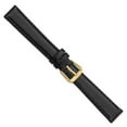 thumbnail image 4 of DeBeer 14mm Black Leather with Gold-tone Buckle 6.75 inch Watch Band, 4 of 6