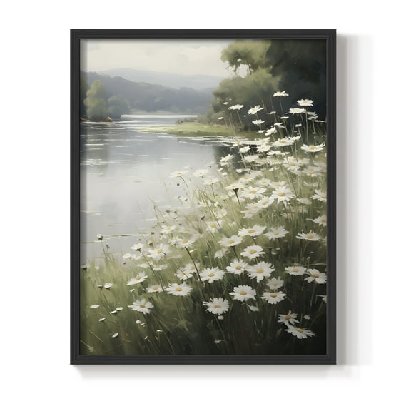 Vintage Floral Print CCXCVII - 14in. x 11in. Vintage Framed Print in Black Wood Frame