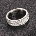 thumbnail image 4 of Two Rowes White AAA CZ Gold/Silver Band Stainless Steel Women's Rings Sz 6 7 8 9, 4 of 7