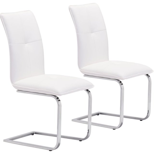 ZUO Chaise de Salle à Manger Anjou (Lot de 2) Blanc