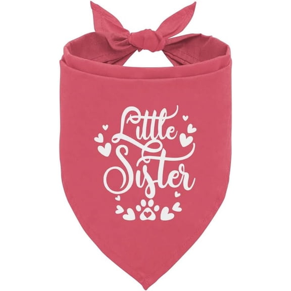 Little Sister Dog Bandana, Dog Bandana, Pet Dog Scarf Accessories,Pet Dog Gender Revealing Triangle Scarf, Funny Cute Dog Bandana, Dog Bandana for Small Medium Large Dogs,Gift for Dog Lover