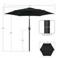 thumbnail image 2 of Sonerlic 7.5ft Round Outdoor Patio Shade Umbrella with Steel Frame Garden,Poolside and Deck, Black, 2 of 7