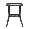 thumbnail image 6 of YYAo Patterned Glass Top Brown Rattan Rattan Side Table, 6 of 15