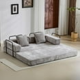 thumbnail image 3 of Convertible Couch Sofa Bed Foldable Floor Sleeper | Modern Fold Out Couch | No Assembly Compression Sofa King Size Sleeper for Living Room, Bedroom | Light Gray Chenille, 3 of 8