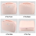 thumbnail image 4 of Unique Bargains 1 Pcs Makeup Bag Cosmetic Travel Bag Case Large Makeup Bag Make Up Brush Organizer Bag for Women Pink, 4 of 6