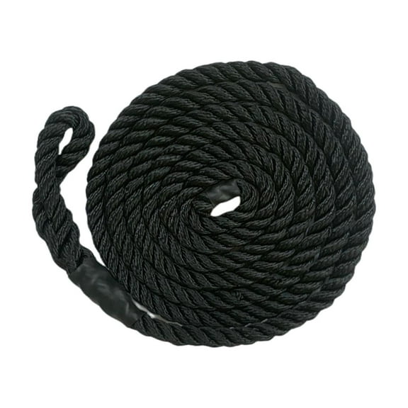 , Boat Bumper Rope with Loop, Boat Accessories Hangers, 9.5mmx2M Marine Rope for Docking Black