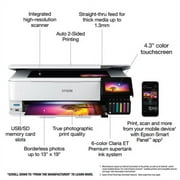 Epson EcoTank Photo ET-8550 Wireless Wide-Format Color All-in-One Supertank Printer with Scanner, Copier, Ethernet