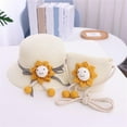 thumbnail image 2 of EnJoCho Children Boys Girls Cartoon Smile Sunshade Hat Straw Beach Sun Hat + Straw Bag Cute Casual Outdoor Caps, 2 of 2