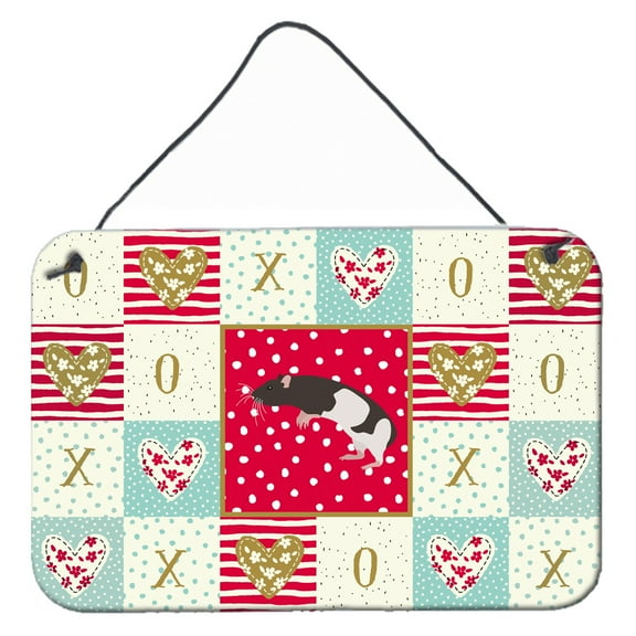 Carolines Treasures CK5464DS812 Tailless Rat Love Wall or Door Hanging Prints 8x12 multicolor