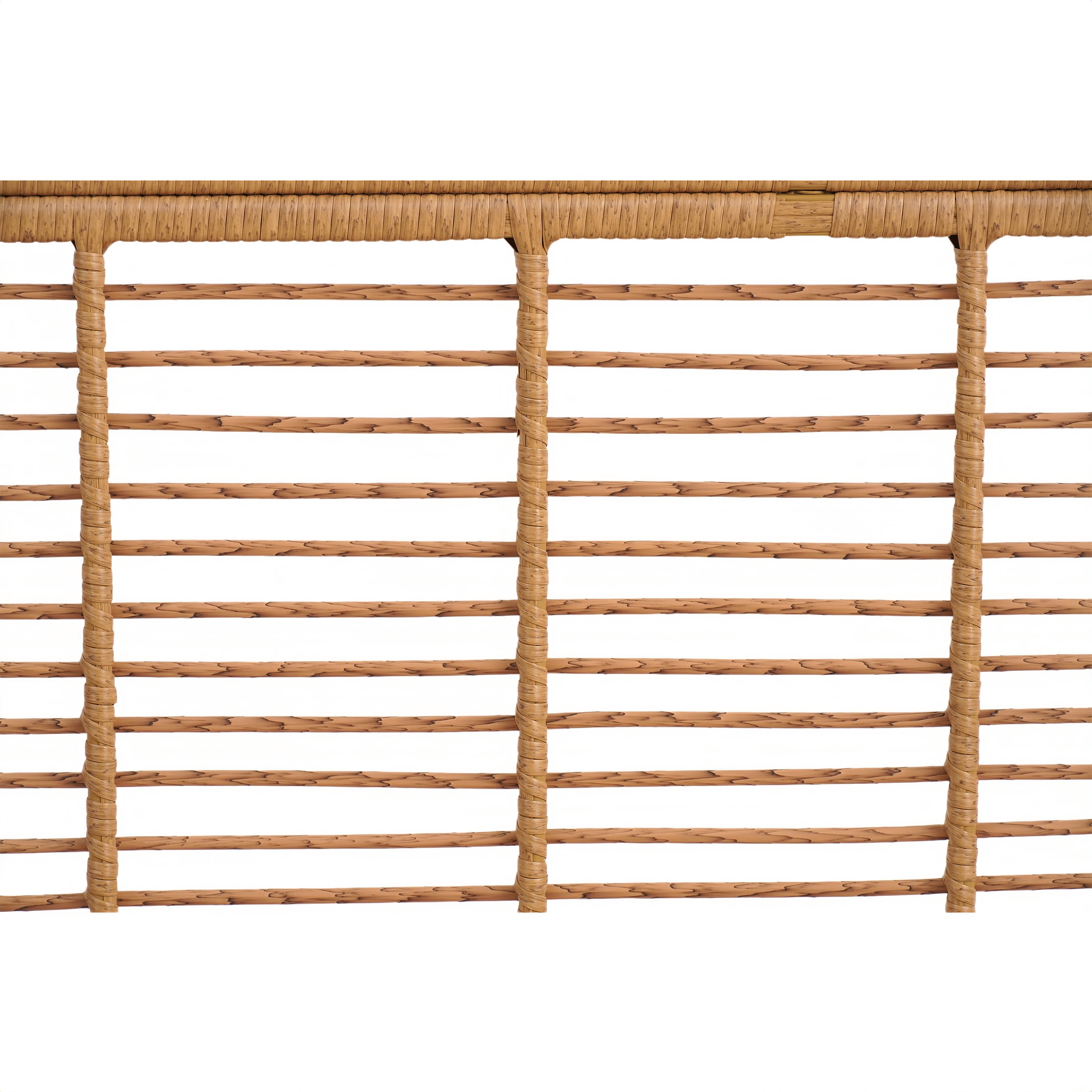 Christopher Knight Home King Size PE Wicker Bed Frame, Wingback, Metal Support, No Box Spring, Natural