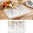 thumbnail image 6 of Spring Floral Placemats Set of 8, Watercolor Yellow Purple Flowers Green Leaf Rustic Non-Slip Place Mats Washable Table Mats for Kitchen Dining Table Decorations Indoor/Outdoor, 6 of 9