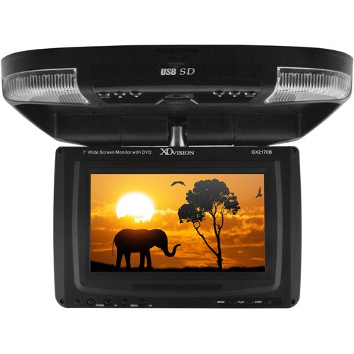 XO Vision GX2170B 7" Widescreen Overhead Monitor with DVD Player and IR