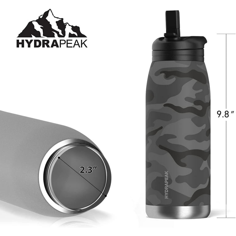 HydraPeak Flow 32oz Stainless Steel Insulated Bottle - Black Camo 