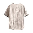thumbnail image 4 of JTSRKL Crinkled Vintage Shirts for Men Solid Short Sleeve Crewneck Tees Lightweight Breathable Summer Casual Relaxed Wrinkle Texture Tops Beige S, 4 of 4