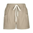 thumbnail image 4 of uublik Shorts for Women Super Soft Summer with Pockets Shorts Casual Summer Khaki, 4 of 5