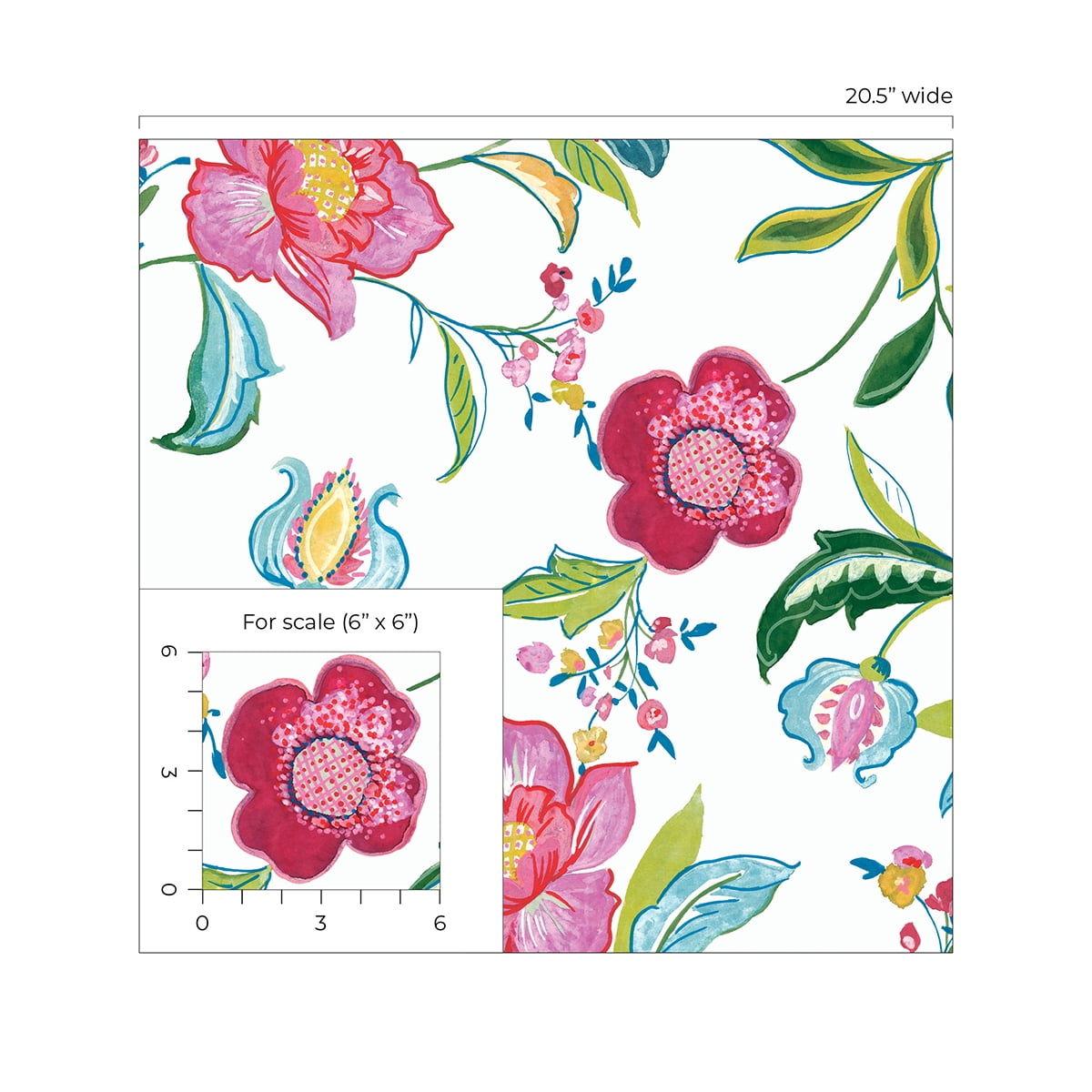 NextWall Magenta & Off-White Painterly Floral Peel and Stick Wallpaper