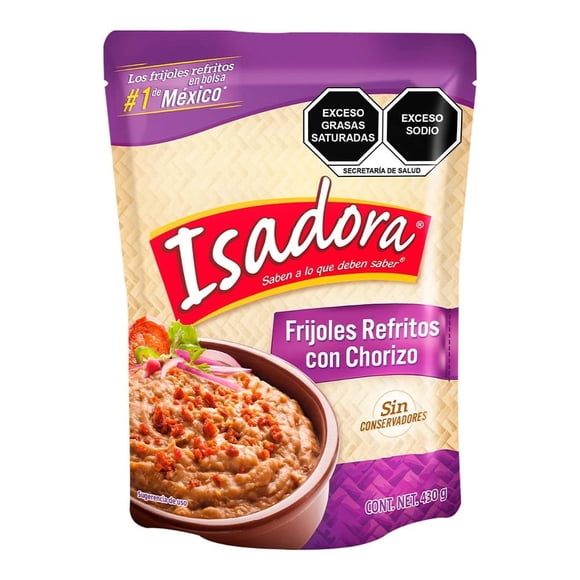 Frijoles refritos Isadora con chorizo 430 g