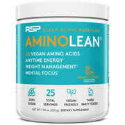 RSP Nutrition Vegan AminoLean Pre Workout Powder with BCAAs, Natural Amino Energy for Lean Muscle, Pineapple Coconut Flavor, 25 Servings