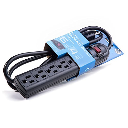 BlueDiamond 4 Outlet Power Strip Bar 4Ft Cord Universal Extension Cord Safety Reset Button