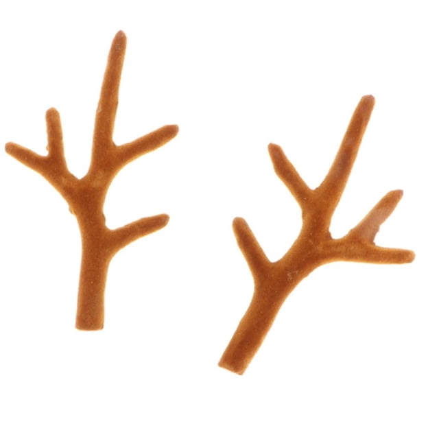 1 Par Juguete de Simulación Modelo de Cuernos de Venado Plástico Ornamento de Pared Casa 7cm CUTICAT Realistic Deer Antlers Toy