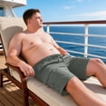 thumbnail image 5 of Big and Tall Mens Cargo Shorts Drawstring Casual Summer Quick Dry Mens Lightweight Stretch Waisted Mens Shorts Fishing Hiking Men's Cargo Shorts With Pockets, 5 of 9