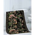 thumbnail image 3 of Black Spring Floral Towel Set of 3, Soft Microfiber Bath Towels, Hand Towel, Washcloths, Elegant Pastoral Flowers Birds Retro Art Quick-Dry Absorbent Towels for Bathroom Kitchen Hotel Beach Gym Spa, 3 of 7