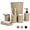 Khaki, variant on 6 Piece Bathroom Accessories Set, Toothbrush Holder, Toothbrush Cup, Soap Dispenser,Bathroom Vanity Tray, Qtip Holder, Trash Can - Cement