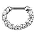 thumbnail image 3 of BodyJewelryOnline 16GA Septum Clicker Cartilage Rook Daith Single Line Paved Gem Jewelry Men Women, 3 of 8