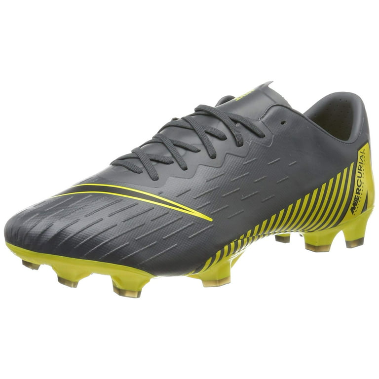 Nike Men's Vapor 12 Pro FG Soccer Cleats (Dark Grey/Black/Yellow) -