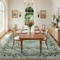 thumbnail image 4 of Garvee 4'x6' Floral Area Rugs, Machine Washable Vintage Oriental Flower Print Rugs with Non-Slip Backing Low Pile Stain Resistant Rug Carpet for Living Room Bedroom Dining Room, Green, 4 of 9