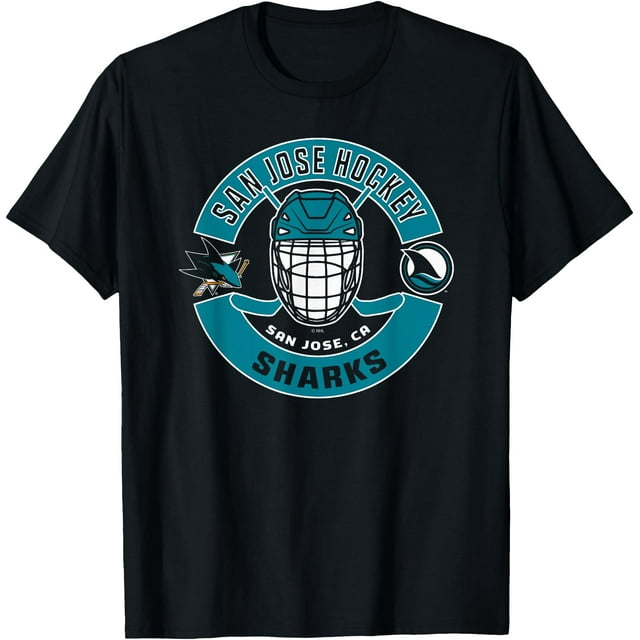 T-Shirt Noir sous Licence Officielle San Jose Sharks Mask - comme sur l'Image - 3TG