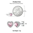 thumbnail image 5 of Silvora 925 Sterling Silver Heart Stud Earrings for Women October Birthstone Elegant Earring Birthday, Anniversary, Christmas Jewelry Gift, 5 of 7