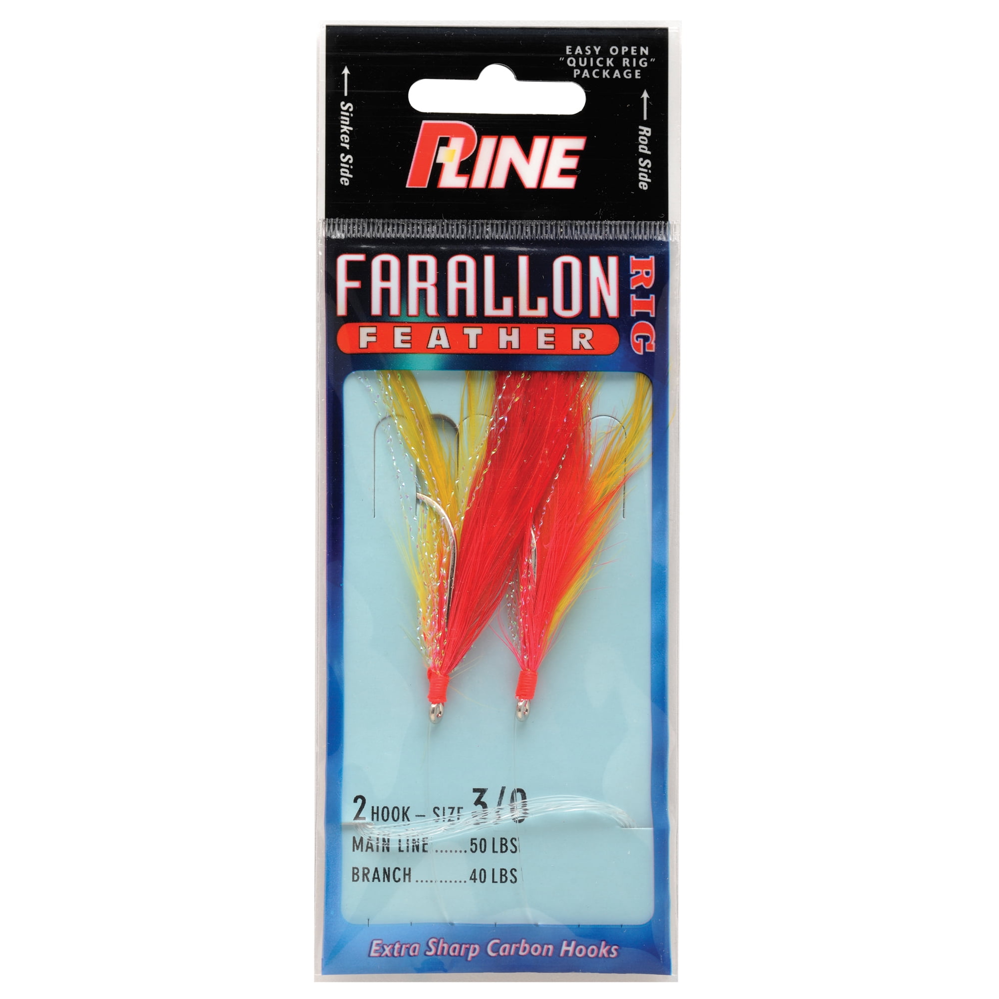 (3 pack) P-Line Farallon Feather 5/0 Red/Yellow 1pk